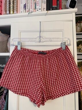Brandy Melville Red Gingham Bike Shorts